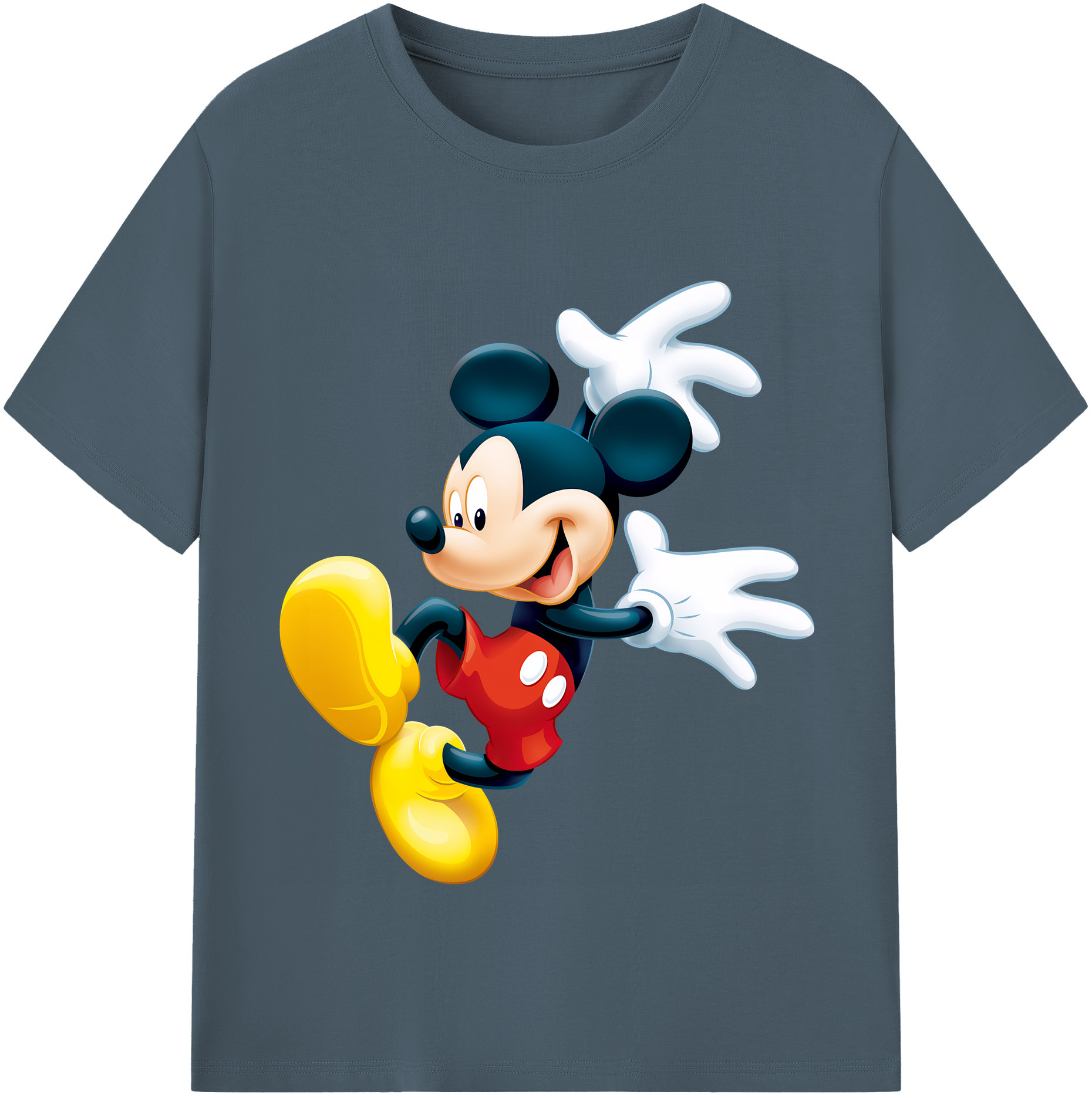 （画像用） ミッキーマウス Mickey Mouse 綿100％半袖Tシャツ（フロントプリント）